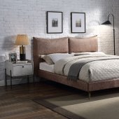 Clytia Bed BD01977Q in Truffle Leather by Acme
