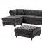 Sabrina Sectional Sofa 667 in Grey Velvet Fabric by Meridian