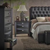 Ireland Bedroom Set 14350 Black by Acme w/Upholstered Bed