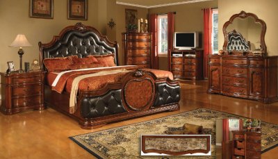 Antique Style Cherry Finish Classic Bedroom w/Optional Casegoods