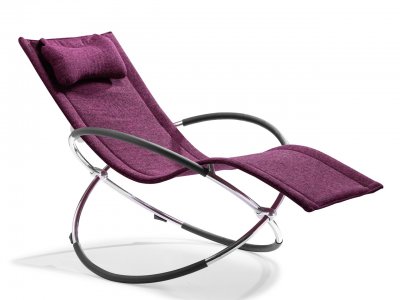 Purple Microfiber Modern Lounge with Chromed Circle Steel Frame