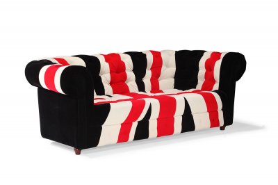 Union Jack Fabric Modern Sofa & Loveseat Set w/Options