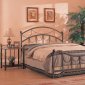 Antique Style Brass Finish Metal Bed w/Optional Nightstands