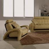 Beige Leather 3Pc Modern Living Room Set