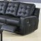 Black Bonded Leather Double Reclining Modern Sectional Sofa