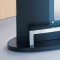 Black Modern Bar Table w/Glass Top & Chromed Metal Accent
