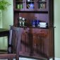 Warm Espresso Finish Casual Country Style China Cabinet