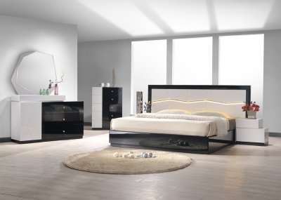 Turin Bedroom by J&M w/Platform Bed and Optional Casegoods