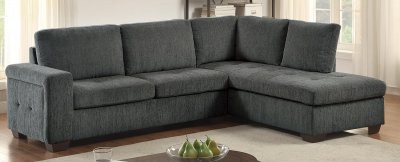 Calby Lane Sectional Sofa 8433 in Grey Fabric by Homelegance