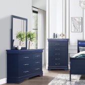 Charlie Bedroom Set 5Pc in Blue by Global w/Options