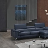 A973b Sectional Sofa in Blue Premium Leather by J&M