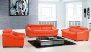 8021 Sofa in Orange Full Leather by ESF w/Optional Items