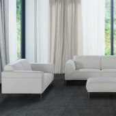 Davos Sofa in White Leather by J&M w/Options
