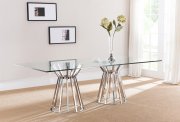 Mason Dining Table in Metal & Glass by Whiteline Imports