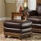 Rich Burgundy Top Grain Leather Traditional Sofa w/Options