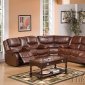 Karl Motion Sectional Sofa in Brown Padded Suede by Acme