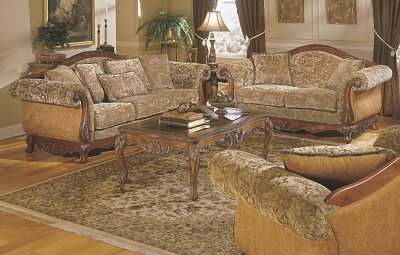 Barcelona 8299F 4Pc Sofa Set in Floral Chenille by Homelegance