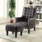 Ophelia 2Pc Set of Accent Chair & Ottoman 59634 in Black by Acme