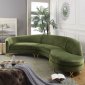 Serpentine Sectional Sofa 671 in Olive Velvet Fabric by Meridian