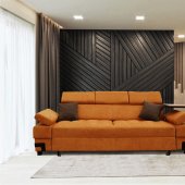Garda Sofa Bed in Orange Fabric by ESF
