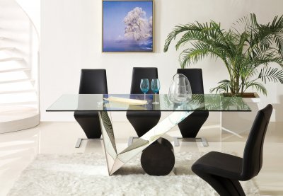 DT630 Dining Table w/Glass Top by Pantek with Optional Chairs