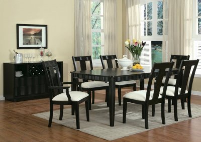 Chocalate Brown Gloss Finish Formal Contemporary Dining Room