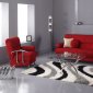 Red Microfiber Modern Living Room Sofa Bed w/Storage