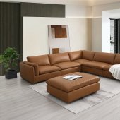 Brighton Sectional Sofa LV03370 Brown Top Grain Leather by Acme