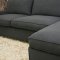 Grey Fabric Modern Sectional Sofa w/Removable Pillows