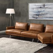Tricia Sectional Sofa LV01979 in Chocolate Leather by Acme