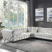 Atronia Sectional Sofa LV01160 in Beige Fabric by Acme