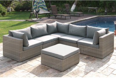 409 Outdoor Patio 6Pc Sectional Sofa Set by Poundex w/Options