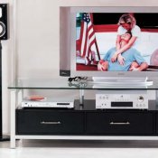 Black Color Contemporary TV Stand With Three Drawers