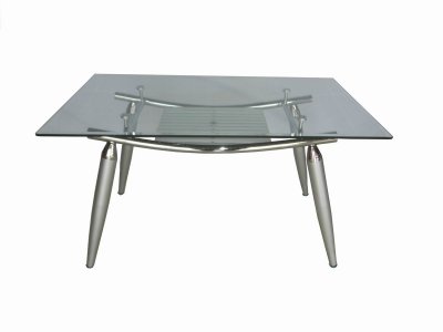 Glass Top & Metal Base Modern Dining Table