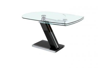 Extendable Dining Table on Clear Glass Extendable Top   Metal Base Modern Dining Table At