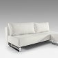 White or Grey Leatherette Modern Sofa Sleeper w/Chrome Legs