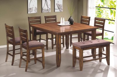 Dining Sets on Oak Finish Modern 8pc Counter Height Dining Set At Furniture Depot