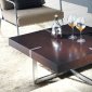 Brown Wood SquareTop Modern Coffee Table w/Metal Base