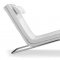 White Leatherette Modern Chaise Lounger w/Chromed Steel Frame
