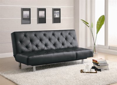 Modern Leather Beds on Black Leather Like Vinyl Modern Sofa Bed Convertible At Furniture