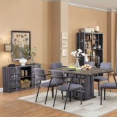Cargo Dining Room Set 5Pc 77900 in Gunmetal by Acme w/Options