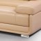 Beige Top Grain Full Leather Modern Sectional Sofa w/2 Pillows
