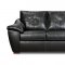 Black Bonded Leather Contemporary Sofa and Loveseat Set