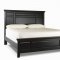 Black Finish Retro Classic Bedroom w/Oversized Headboard Bed