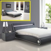 Black Vela Bedroom w/Upholstered Bed & Optional Casegoods
