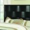 Dark Brown Glossy Finish Contemporary Wavely Shaped Bedroom