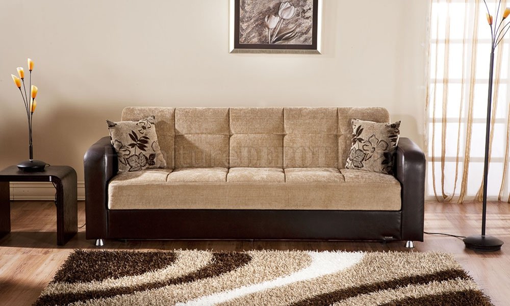 VISION Benja Sleeper Sofa in Light Brown by Istikbal