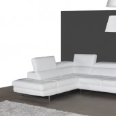 A761 Snow White Leather Sectional Sofa by J&M
