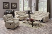 G687 Motion Sofa & Loveseat in Beige Bonded Leather by Glory