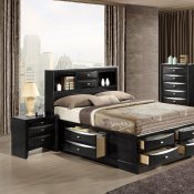 Linda Bedroom 5Pc Set in Black by Global w/Storage Bed & Options